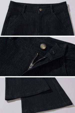 ROVENTE Dark Wash Flared Denim Pants