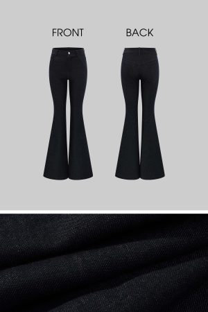 ROVENTE Dark Wash Flared Denim Pants