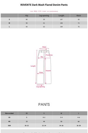 ROVENTE Dark Wash Flared Denim Pants