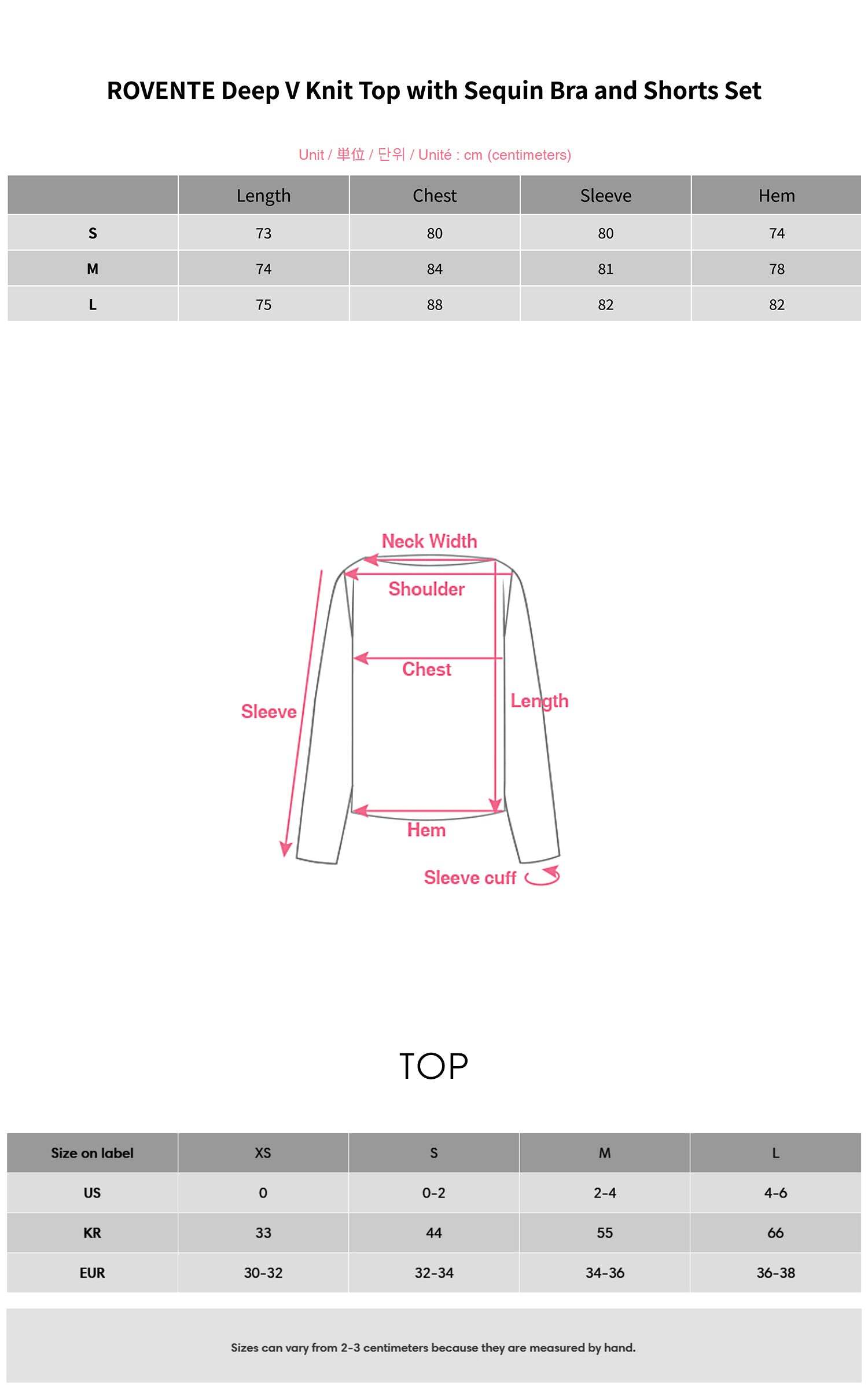 ROVENTE Deep V Knit Top with Sequin Bra and Shorts Set ROVENTE Deep V Knit Top with Sequin Bra and Shorts Set