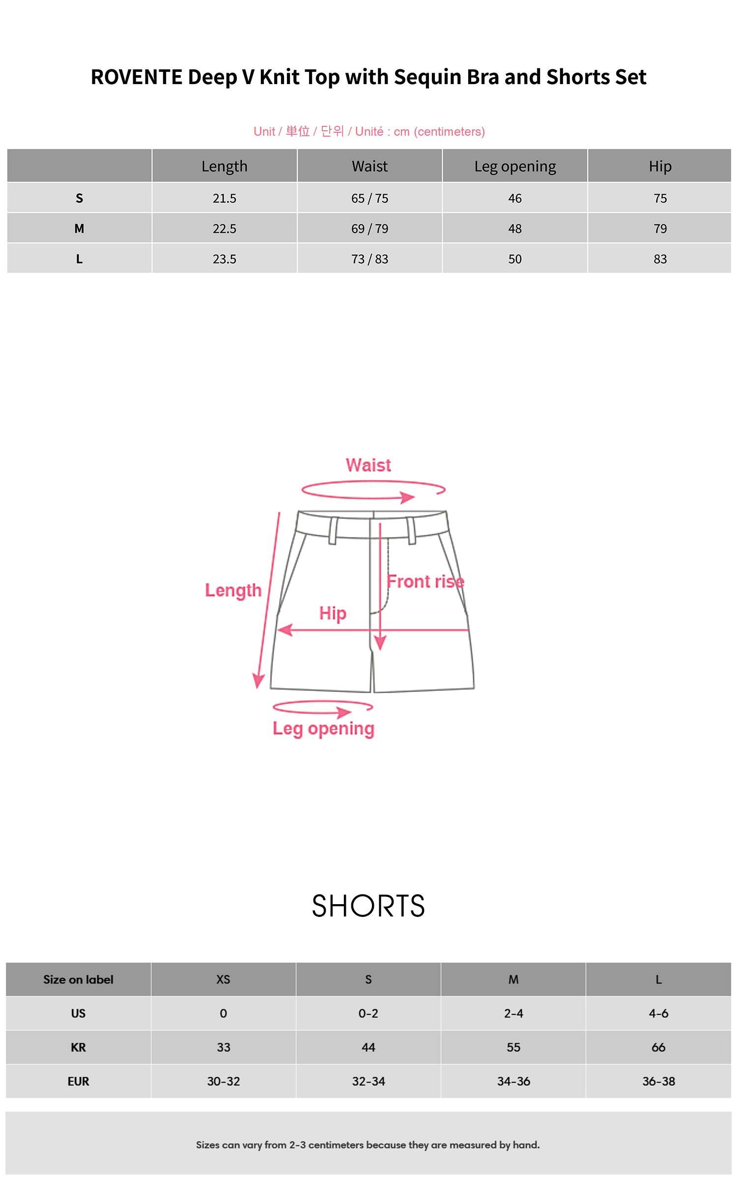 ROVENTE Deep V Knit Top with Sequin Bra and Shorts Set ROVENTE Deep V Knit Top with Sequin Bra and Shorts Set