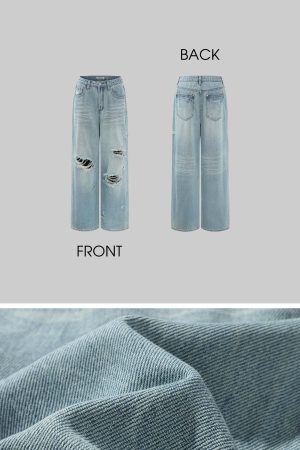 ROVENTE Distressed Wide-Leg Jeans