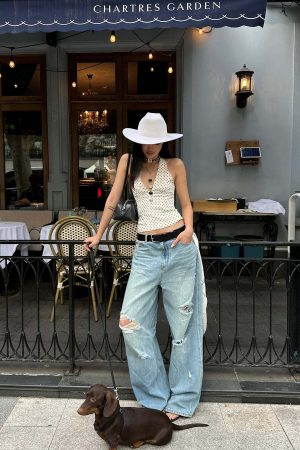 ROVENTE Distressed Wide-Leg Jeans
