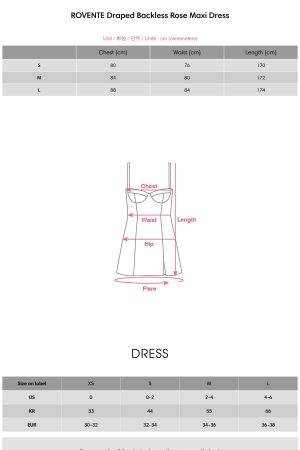 ROVENTE Draped Backless Rose Maxi Dress