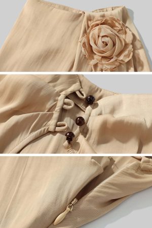 ROVENTE Draped Backless Rose Maxi Dress