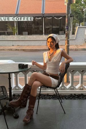 ROVENTE Draped Fitted Tank & Shorts Set