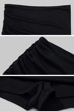 ROVENTE Draped Fitted Tank & Shorts Set