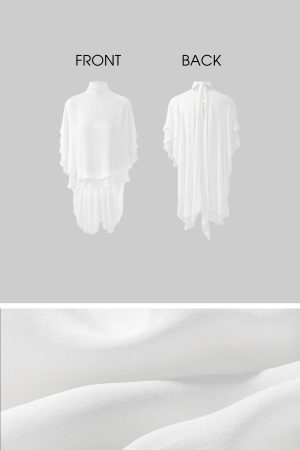 ROVENTE Draped Layered Cape Blouse