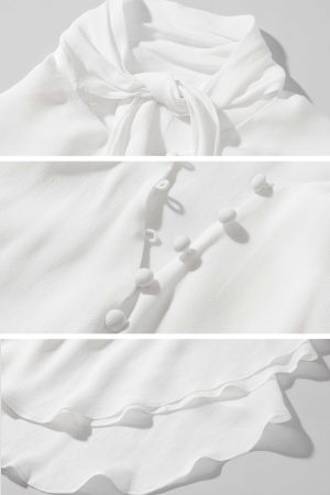 ROVENTE Draped Layered Cape Blouse