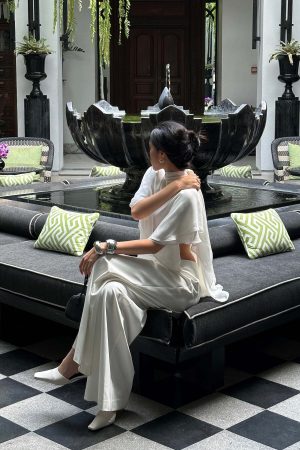 ROVENTE Draped Layered Cape Blouse