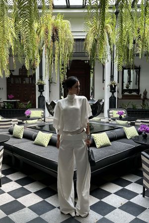 ROVENTE Draped Layered Cape Blouse