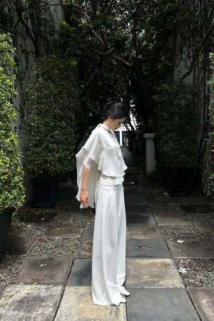 ROVENTE Draped Layered Cape Blouse