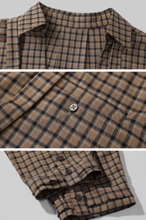 ROVENTE Draped Rose Check Shirt