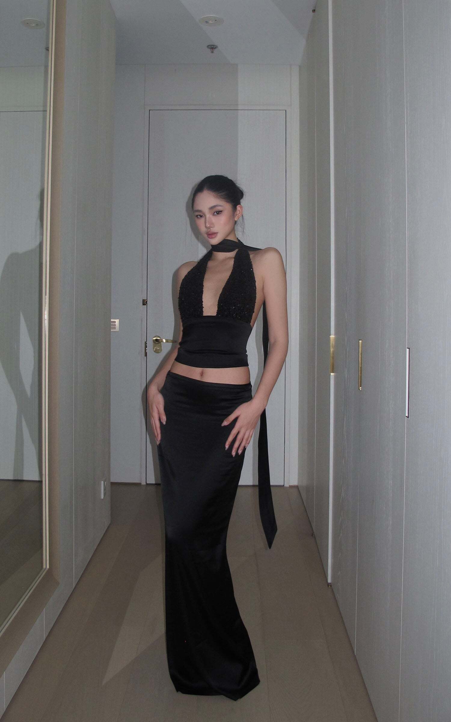 ROVENTE Draped Waistband Maxi Skirt ROVENTE Draped Waistband Maxi Skirt