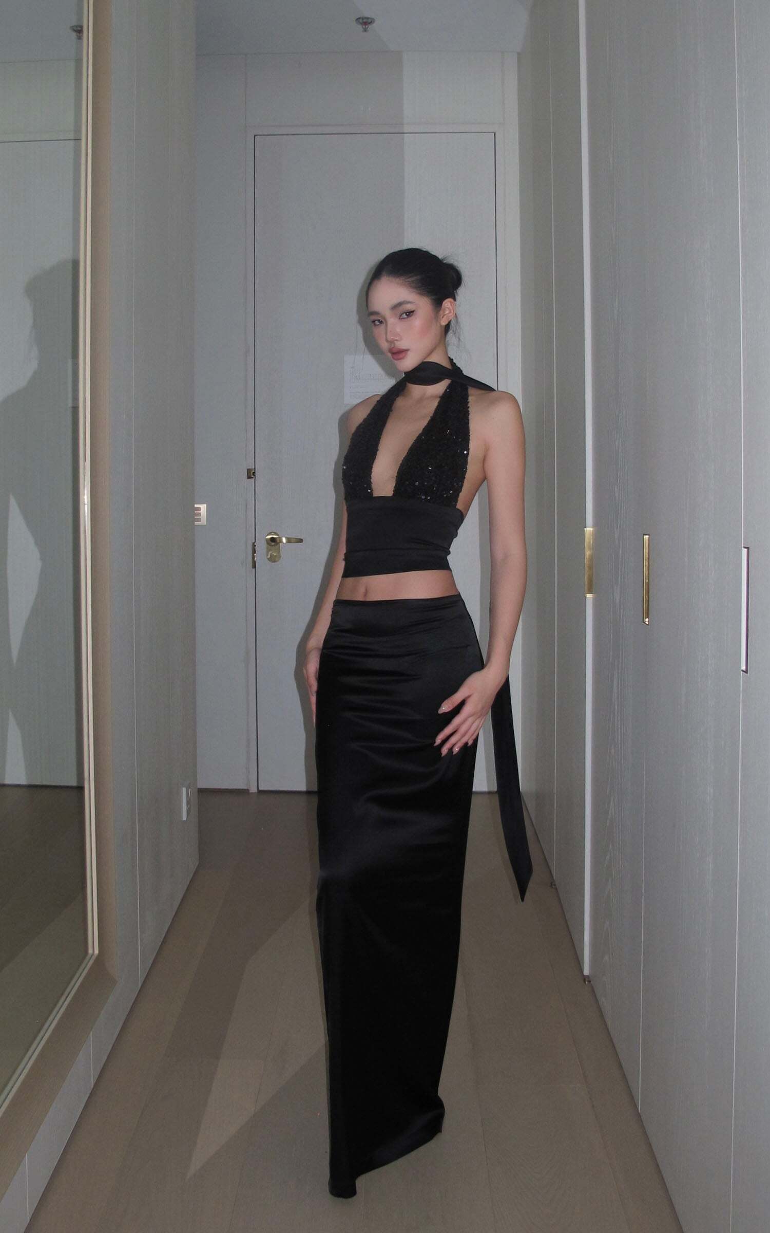 ROVENTE Draped Waistband Maxi Skirt ROVENTE Draped Waistband Maxi Skirt