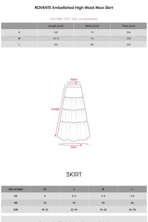 ROVENTE Embellished High Waist Maxi Skirt