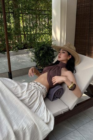 ROVENTE Embellished High Waist Maxi Skirt