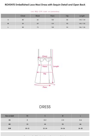 ROVENTE Embellished Lace Maxi Dress with Sequin Detail and Open Back