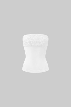 ROVENTE Embellished Strapless Knit Top