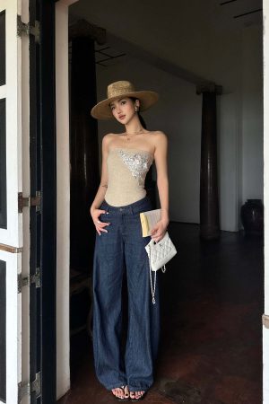 ROVENTE Embellished Strapless Knit Top