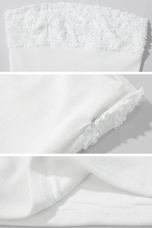 ROVENTE Embellished Strapless Knit Top