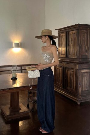 ROVENTE Embellished Strapless Knit Top