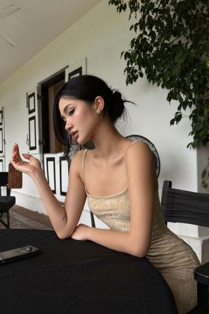 ROVENTE Floral Lace Sculpted Slip Maxi Dress