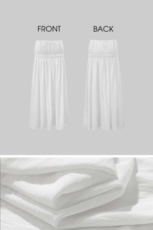 ROVENTE Gathered Cotton Maxi Skirt