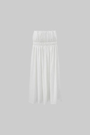 ROVENTE Gathered Cotton Maxi Skirt