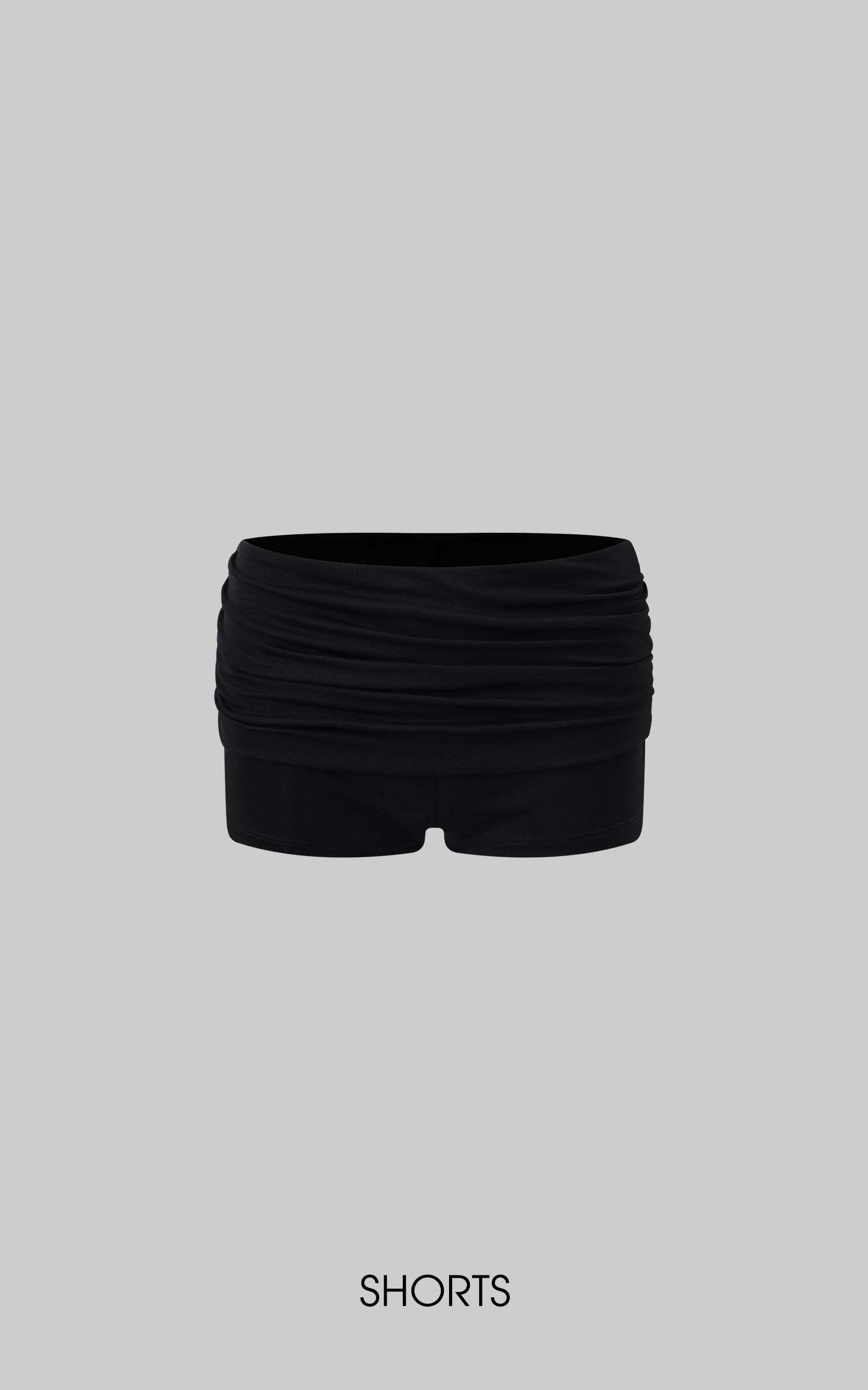 ROVENTE Gathered Tank & Mini Shorts Set in Black ROVENTE Gathered Tank & Mini Shorts Set in Black