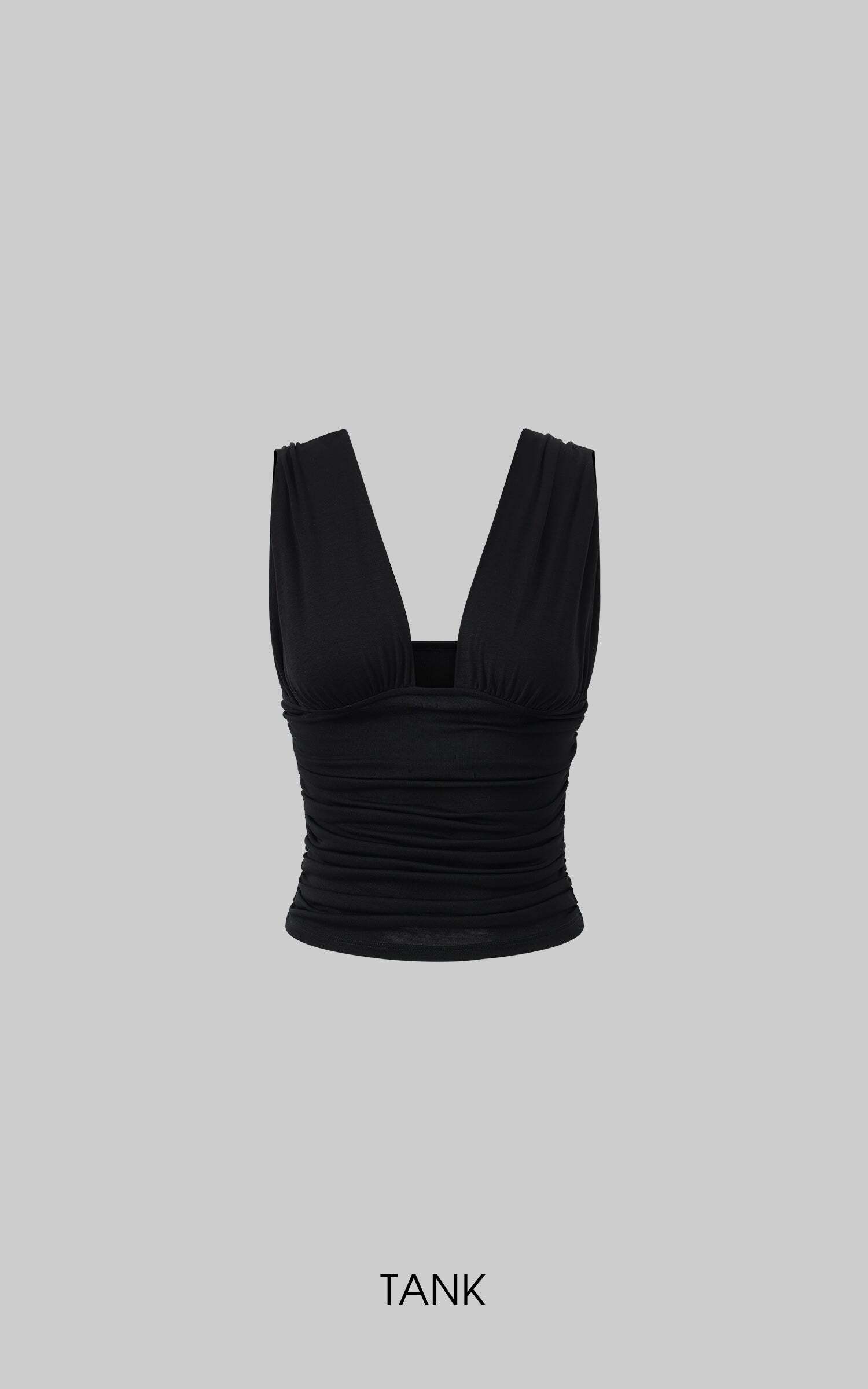 ROVENTE Gathered Tank & Mini Shorts Set in Black ROVENTE Gathered Tank & Mini Shorts Set in Black