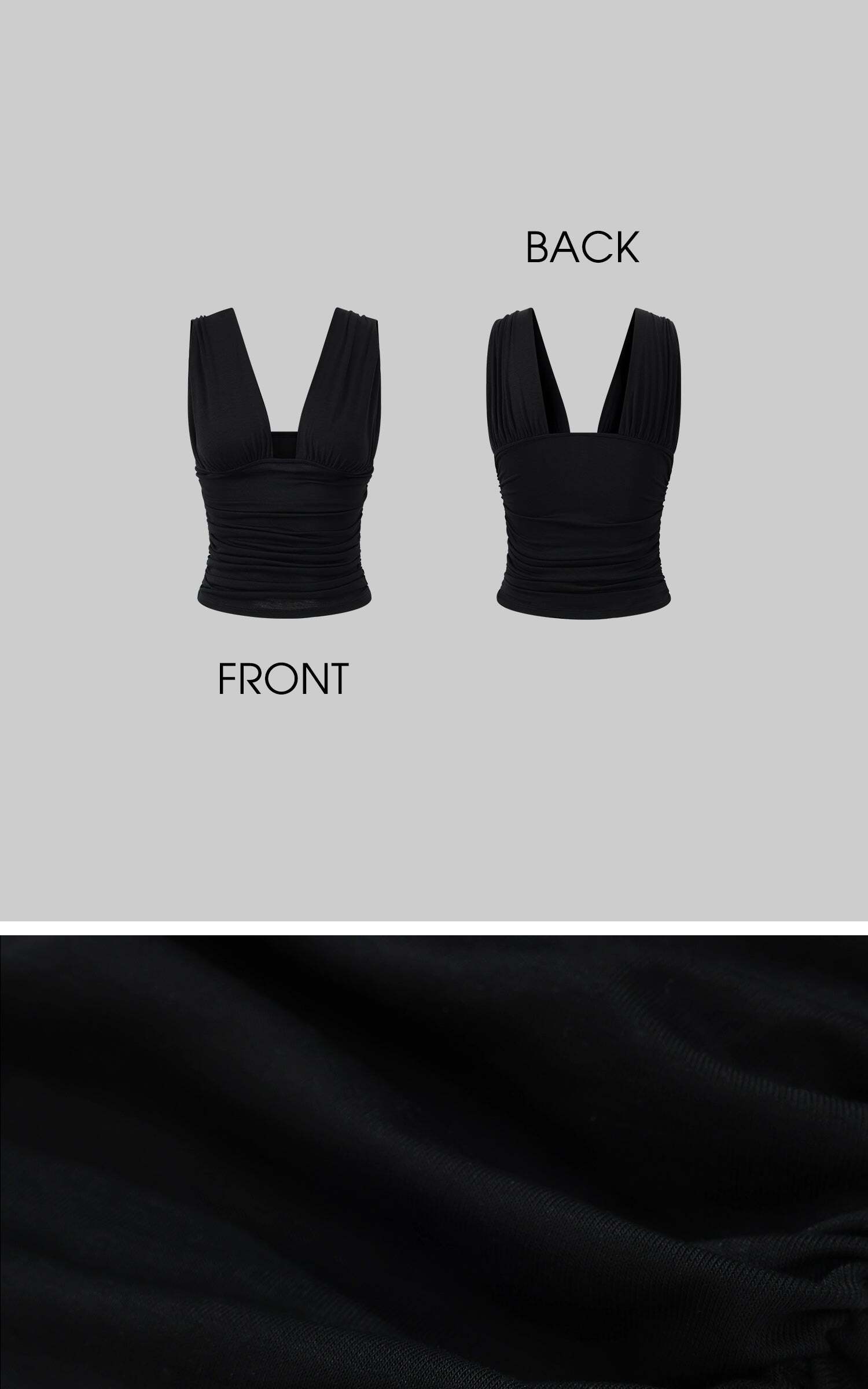 ROVENTE Gathered Tank & Mini Shorts Set in Black ROVENTE Gathered Tank & Mini Shorts Set in Black