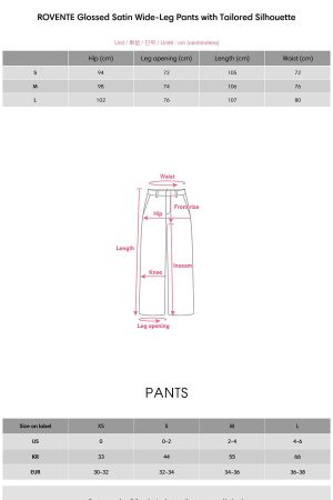 ROVENTE Glossed Satin Wide-Leg Pants with Tailored Silhouette