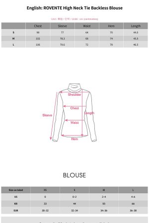 ROVENTE High Neck Tie Backless Blouse