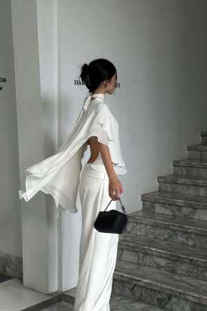 ROVENTE High-Waisted Wide-Leg Pants