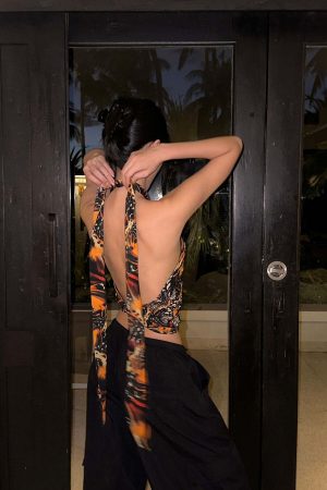 ROVENTE Inferno Wings Backless Tie Halter