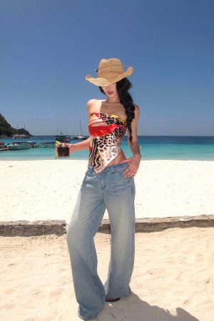 ROVENTE Jungle Bloom Backless Scarf Top