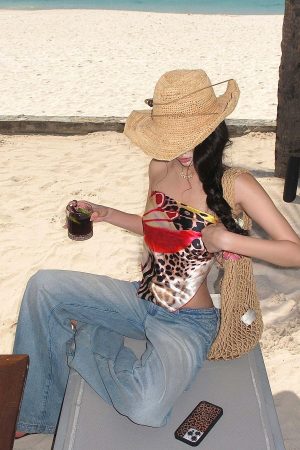 ROVENTE Jungle Bloom Backless Scarf Top