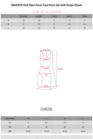 ROVENTE Knit Maxi Dress Two Piece Set with Drape Shawl