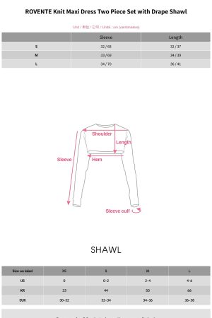 ROVENTE Knit Maxi Dress Two Piece Set with Drape Shawl