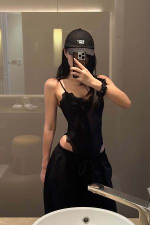 ROVENTE Lace-Trimmed Cut-Out Bodysuit