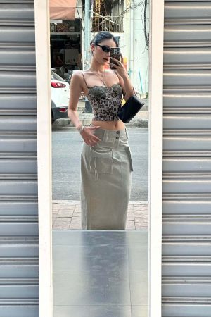 ROVENTE Leopard Lace Corset Cami