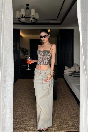 ROVENTE Leopard Lace Corset Cami