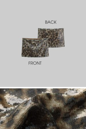ROVENTE Leopard Sequin Micro Skirt