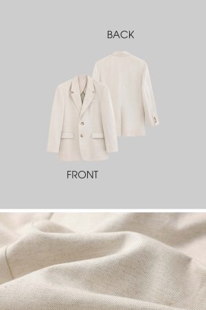 ROVENTE Linen-Blend Blazer & Pleated Mini Skirt Set