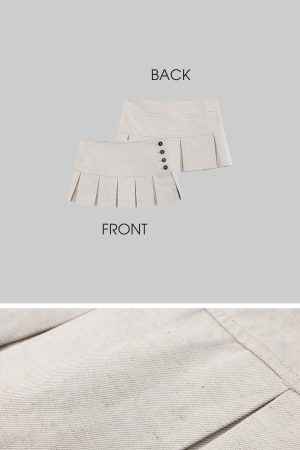 ROVENTE Linen-Blend Blazer & Pleated Mini Skirt Set