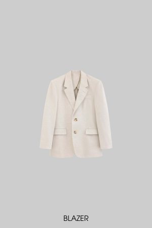 ROVENTE Linen-Blend Blazer & Pleated Mini Skirt Set