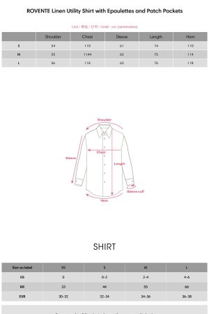 ROVENTE Linen Utility Shirt with Epaulettes and Patch Pockets