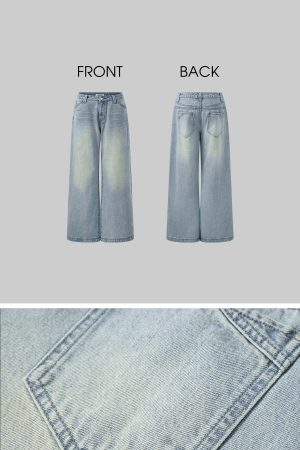 ROVENTE Low Rise Wide-Leg Distressed Jeans