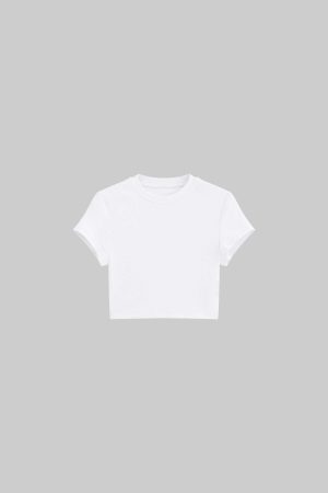 ROVENTE Micro Ribbed Cropped Tee